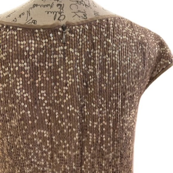 St John Couture Gold Silver Beaded Sequin Stretchy Evening Dress Size 2 RARE EUC - Picture 10 of 16